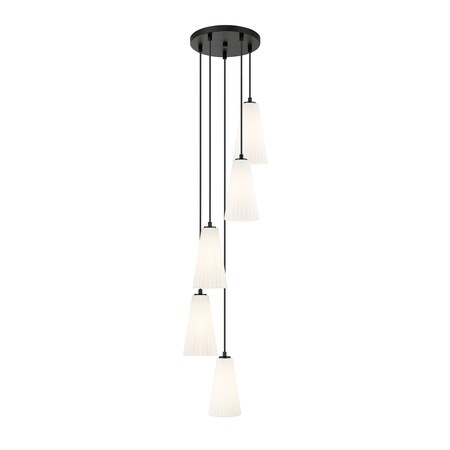Z-Lite Farrell 5 Light Chandelier, 12in. W x 11in. H, Matte Black 3043P6-5R-MB